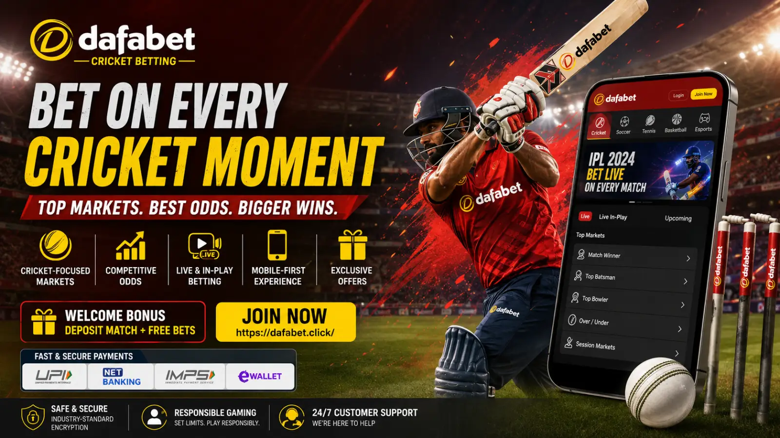 Dafabet Cricket Betting India guide for IPL and live cricket betting